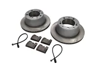 Rear Brake pads and brake disc package. Porsche 944 Cars with ABS Sebro - 94435240103, 94435295102, 92835295102, 94435121104