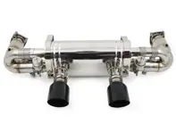 Race Exhaust switchable Porsche 991.2 Carrera with Black Diamond tail pipe finish - DesignTek - 9P1251053A, 9P1251053C - EX-PS991230T-2/101AT