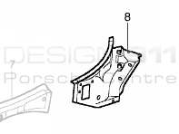 Rear 1/4 Inner Panel Cabrio. Porsche 996 C2 / C4 - 99650216100GRV, 99650216200GRV