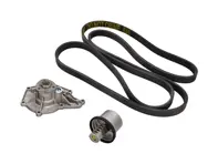 Water pump, belt & thermostat insert kit Porsche 957 Cayenne S / GTS / turbo - 94810603301, 94810612500, 94810612501, 7PP903137, 95510225100