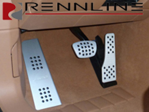Rennline Aluminium 3 Piece Pedal Set Rubber Grip. Porsche Panamera PDK - P7162102, P71.62.102