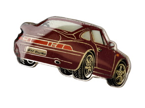 Pin Badge 'Porsche 911 Turbo' Ruby stone red