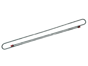 Brake line, 2150mm. Porsche 356 LHD cars - 69535260201, 10206253596 - 695 352 202 01, 1661501400