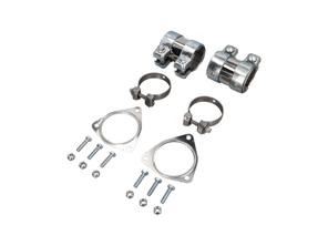 Exhaust Fitting with Titanium clamps Kit. Porsche 991.1 Carrera 2012-16 - 99111148200, 99711152000, 99711124030, N  01024426, N01024426, 90091000303, N91130802, N  91130802