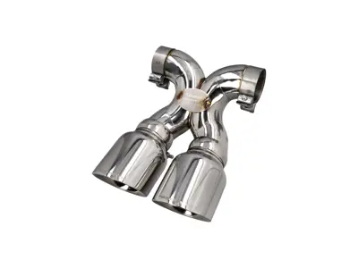 Exhaust Deluxe Dual Style Tail Pipe Polished Chrome. Porsche 987.2 Boxster / Cayman - 98711125730, 98711125831, 98711198130, 98711125860