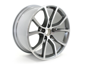Rear 21-inch Exclusive Design Alloy Wheel in Platinum Silver. Porsche 9YA Cayenne - 9Y3601025ADOU7, 9Y3601025AD