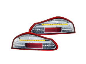 LED Indicator Unit Rear, Red outline / Clear lens. Porsche 986 Boxster - 98663144504, 98663144604, 00004490067 - EU-74-BOX-R-15