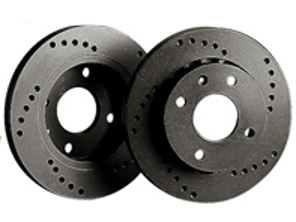 Black Diamond CROSS DRILLED Performance Brake Discs REAR. Porsche 944 S - KBD 622, KBD622