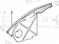 Engine cover for timing belt front, left. Porsche 911/912 1965-83 - 90110608104, 91110695600