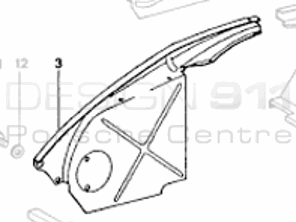 Engine cover for timing belt front, left. Porsche 911/912 1965-83 - 90110608104, 91110695600