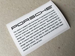 Minimal damage to the bumper window sticker for Porsche 911 / 928 (1986 – 1995) - CB.928.100.101, CB928100101