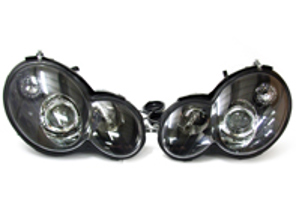 Headlamp Light Black with Projector MERCEDES BENZ C Class Coupe W203 PAIR  LHD - 1671381, 0001671381