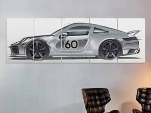 Limited Edition Wall Art With Physical Rear 1/4 Panel (White Background) - 992 Sport Classic. Heritage Collection - WAP0501190R002, WAP0501190R004, WAP0501190R006