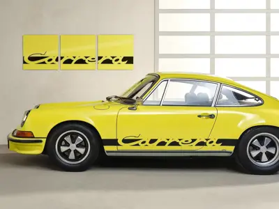 Wall Art - Carrera Side Decor in Yellow. Limited Edition