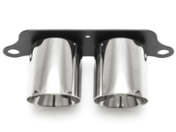 Exhaust Deluxe Dual Style Tips POLISHED CHROME. Porsche 991 GT3 - 99111125390, 99111125393