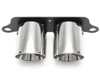 Exhaust Deluxe Dual Style Tips POLISHED CHROME. Porsche 991 GT3 - 99111125390, 99111125393