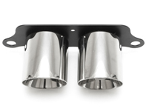 Exhaust Deluxe Dual Style Tips POLISHED CHROME. Porsche 991 GT3 - 99111125390, 99111125393