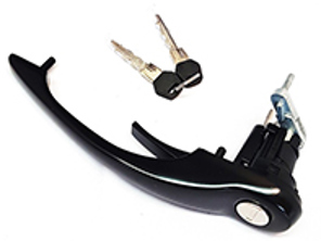 Door handle in black complete with lock & keys. Porsche 911 1978-89 / 964 - 91153894107, 91153894207, 911308, 911308-01