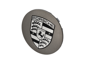 Wheel Cap In Platinum Satin-Matt With Porsche Crest. Porsche 992.1 Carrera MKI 2019-24 - 9P1601149OB5, 9P1601149