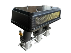 Carbon Fibre air cleaner covers with mesh, Pair. Porsche 911 Carbs/Weber/ITB