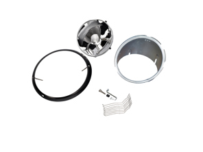 Headlamp set, loose kit, with black rim, without glass. Porsche  911 69-83 LHD (Left hand Drive) cars - 91163111300