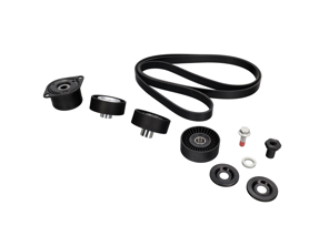 Pulley and drive belt kit for Manual with A/C. Porsche 996 Carrera 2 / Carrera 4 / Carrera 4S - 99710211700, 99710211800, 99710211900, 99610215166, 99710226000