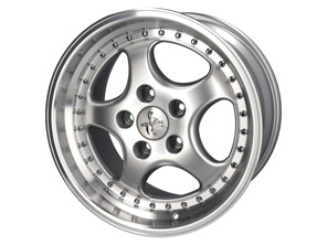 18' KT2 Split Rim Look Alloy Wheel 9.5J ET52 - Silver finish Porsche PCD5/130 - KT2S018, KT2S01808552, KT2S01809552