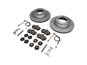REAR Brake Pads and Brake Disc Package Porsche 997 C4 OE - 99635240104, 98635293911, 99661236501