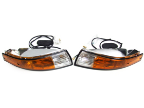 Indicator Lamps and Lens Front Kit with BLACK Rim Lens Porsche 911 - 91163194400, 91163194300, PCG63193520, PCG63193620, 91163197000, 91163197001