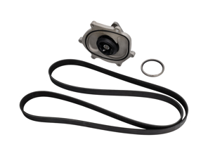 Water pump, belt & thermostat kit. Porsche 981 Boxster / Cayman / Porsche 991.1 - 0PB121035A, 9A110221800, 0PB903137A, 9A110222602, 9A110622603, 9A712111000, 9A110655900, 0PB121688