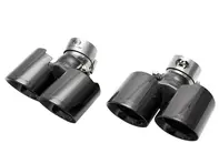 Exhaust Deluxe Quad Tail Pipes BLACK CHROME. Porsche 991.2 Carrera - 9P1251187, 9P1251187H, 9P1251188, 9P1251188H, 9P1251187A, 9P1251187J, 9P1251187E, 9P1251187F, 9P1251187C, 9P1251187D, 9P1251187L, 9P1251188A, 9P1251188J, 9P1251188E, 9P1251188F, 9P1251188C, 9P1251188D, 9P1251188L