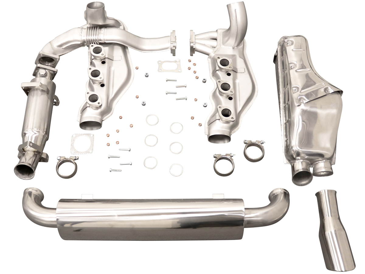 Exhaust set for 964 with single tail pipe and catalytic converter