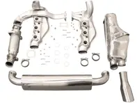 Exhaust set for 964 with single tail pipe and without catalytic converter. With Sport muffler. - 1620001410, 92.565S, 1621400710, 1621100606, 1621101900, 1621200100, 1625000300, 1625000900, 1623400100, 1620701100, 1620600900, 1620606200, 1620801000, 1623104480, 1623104470, 92.247SCLAMP, 99311119500, 96411119205, 96411119800, 90007428202, 99908405202, 99908500102, 92.241S, 92.280S, 92.560S, 92.260S, 91.024S, 91.023S, 96411104205, 96411321316, 96411321315, 96411104504, 96411104502, 96411104605, 96421104004, 96421103905, 96421103932