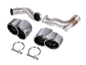 Exhaust tail pipe conversion for Porsche 996 Turbo Rear Bumper - 99611135102, 99611135202, 99611110800, 3606409601, 99611135103, 99611135203