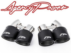 Carbon fiber quad GT2 angle style exhaust tips. Porsche 991 Turbo 14-15 - AP-991TT-171C