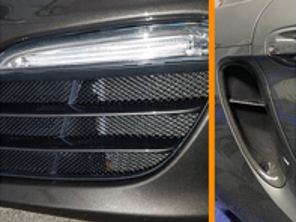 Complete Front bumper and side vent wire mesh kit Porsche 981 Boxster
