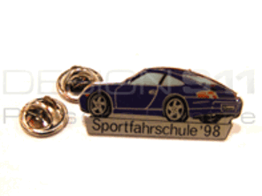 Pin Badge 'Porsche 911 Carrera - Sportfahrschule '98' Blue