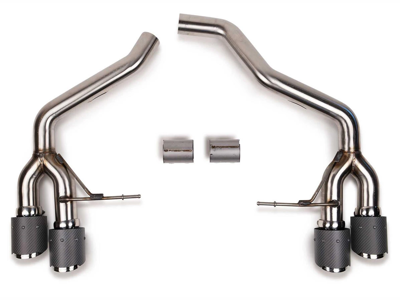 Fabspeed Rear Slip-on Sport Exhaust, Non-Resonated (Louder). Porsche Macan S / GTS  (2014-2018) - 95B253612AY, 95B253612QY, PAC253612A, 95B253600FY, 95B253611AY, 95B253611PY