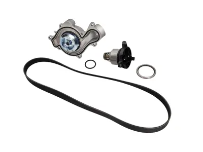 Water pump, belt & thermostat insert kit Porsche 9YA Cayenne / 971 Panamera / 95B.2 / 95B.3 Macan V6 - 9A712101304, 9A712168800, 9A110655900, 0PB121688, 9A790313710, 9A712101303