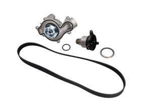 Water pump, belt & thermostat insert kit Porsche 9YA Cayenne / 971 Panamera / 95B.2 / 95B.3 Macan V6 - 9A712101304, 9A712168800, 9A110655900, 0PB121688, 9A790313710, 9A712101303