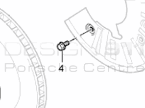 Brake disc cover plate Bolt. Porsche 957 Cayenne 2007 - 2010