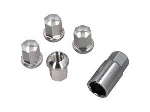 Wheel locks with key, Aluminium in silver finish. Porsche 911 / 964 / 993 / 944 / 968 / 928 / 924 - 9210110S, 99336105700