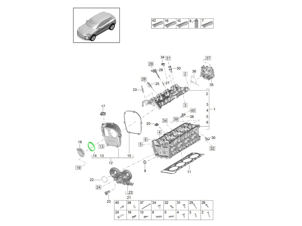 Porsche 95B Macan Timing cover seal 95810358300 95810358300