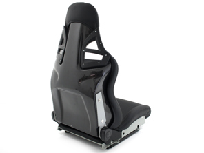 Track Bucket Sports Seat - DTX RECLINE, Black Leather - SCRATCHES ON BACK - 9997809100, 9997809110