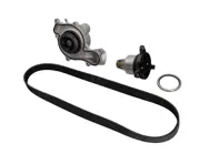 Water pump, belt & thermostat insert kit Porsche 9YA Cayenne / 971 Panamera V6 Hybrid - 9A712101304, 9A712168800, 9A110655900, 0PB121688, 9A790313710, 9A712101303