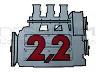 2.2L Engine Sticker for Rear Window. Porsche 911 70-73 - 91170110200