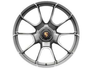 Centre lock Turbo S Exclusive Design rear alloy wheel in Platinum Silver Metallic finish 21' 12J ET70 - 992601025AFOU7