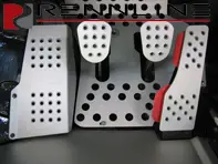 Rennline Aluminium 4 Piece Pedal Set Perforated. Porsche 911/912/930 Targa + Cab/ 964/993 Manual - P44.21.13, P442113