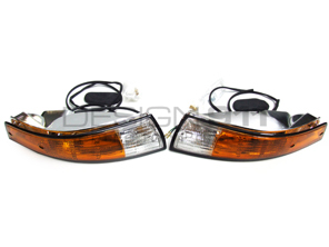 Indicator Lamps and Lens Front Kit with BLACK Rim Lens Porsche 911 - 91163194400, 91163194300, PCG63193520, PCG63193620, 91163197000, 91163197001