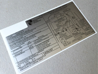 Emission sticker for engine lid. Porsche 944 (1986) USA/CANADA - 94400611510
